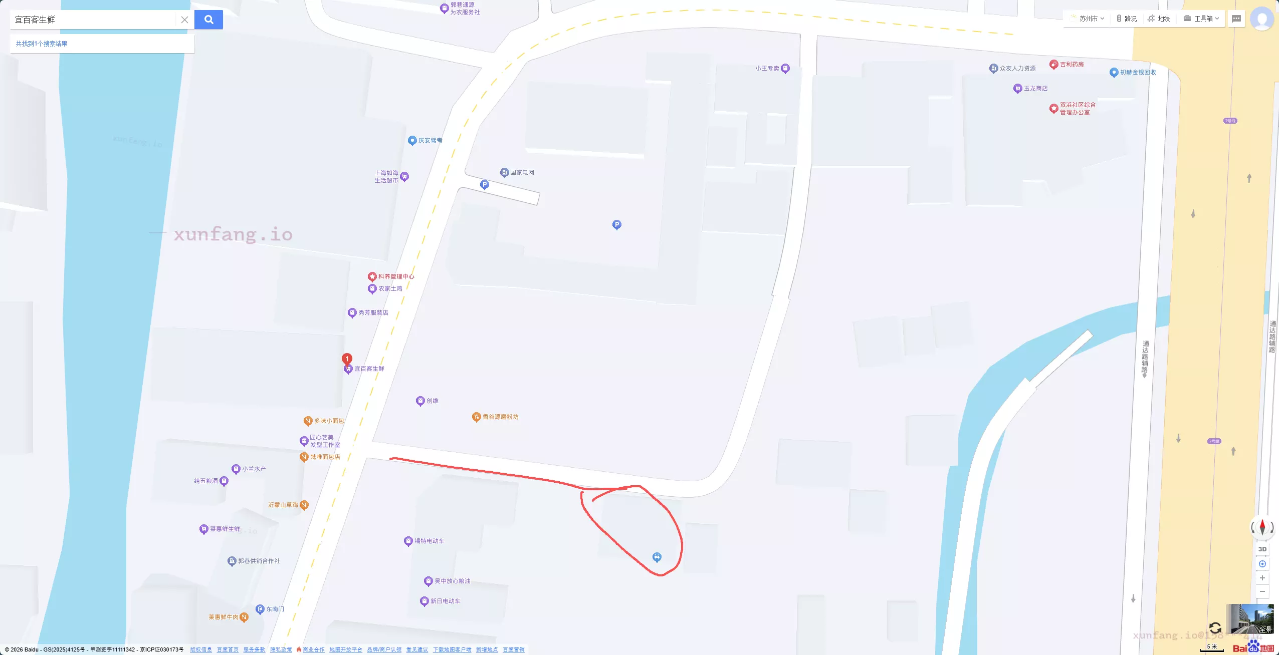 苏州市 吴中区 停车场后的小路 现场图 1